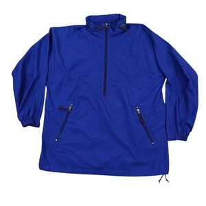 EMS Anorak Jacket Womens Large Blue Logo Gorpcore Hiking Outdoor 1000235